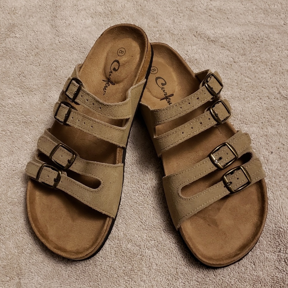 NWOT Women's Curfew Strap Tan Suede Sandals New